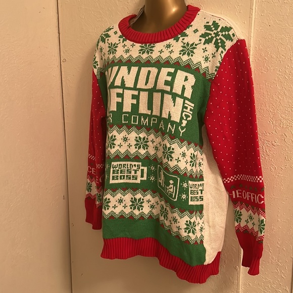 The Office DUNNER MIFFLIN Ugly Christmas Sweater Womens Size Medium NWT - Picture 2 of 5